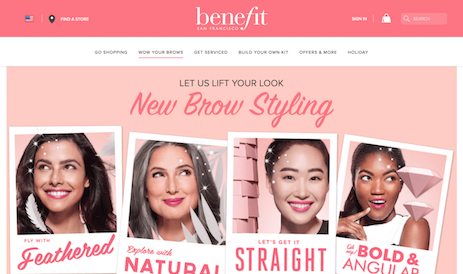 Benefit Cosmetics Website